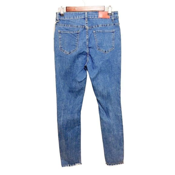 NWT Potili Medium Wash Skinny Distressed Stretch Blue Denim Jeans Retail $99 - Picture 10 of 12